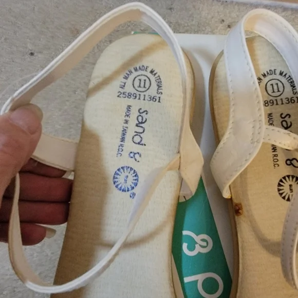 Pastel Strappy Flat Sandals in Cream, Pink, Yellow, Mint Size 11 NWOT - Picture 2 of 6